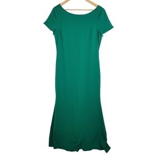 Badgley Mischka Green Cascade Gown 14